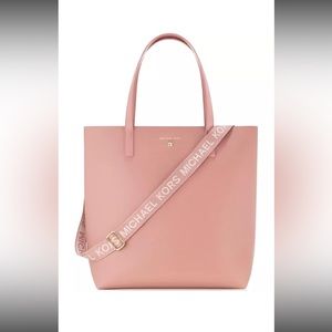 Michael Kors Large Tote Bag Crossbody Purse Shoulder Bag in pink Blush Gold NEW